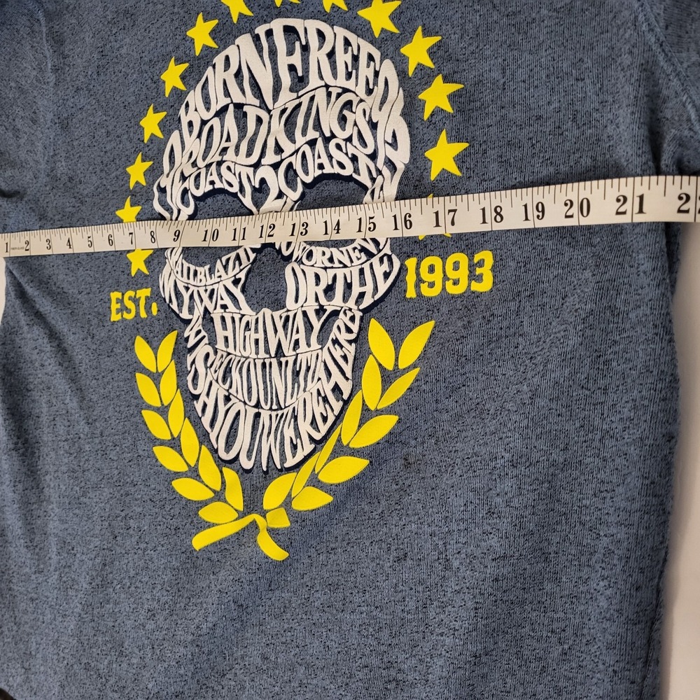 Ecko Unltd Mens Skull Graphic Crewneck Pullover Shirt Blue Marled Cotton Large - Picture 8 of 9